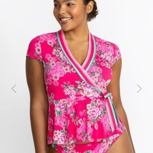 NWT Johnny Was Belrose Floral Wrap Swim Top